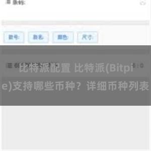 比特派配置 比特派(Bitpie)支持哪些币种？详细币种列表