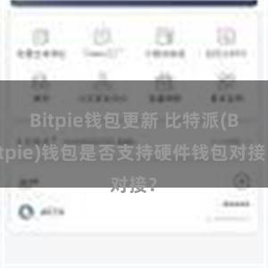 Bitpie钱包更新 比特派(Bitpie)钱包是否支持硬件钱包对接？