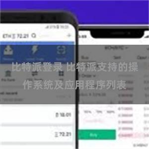 比特派登录 比特派支持的操作系统及应用程序列表