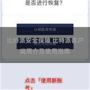 比特派安全保障 比特派客户端简介及使用指南