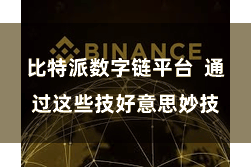 比特派数字链平台  通过这些技好意思妙技